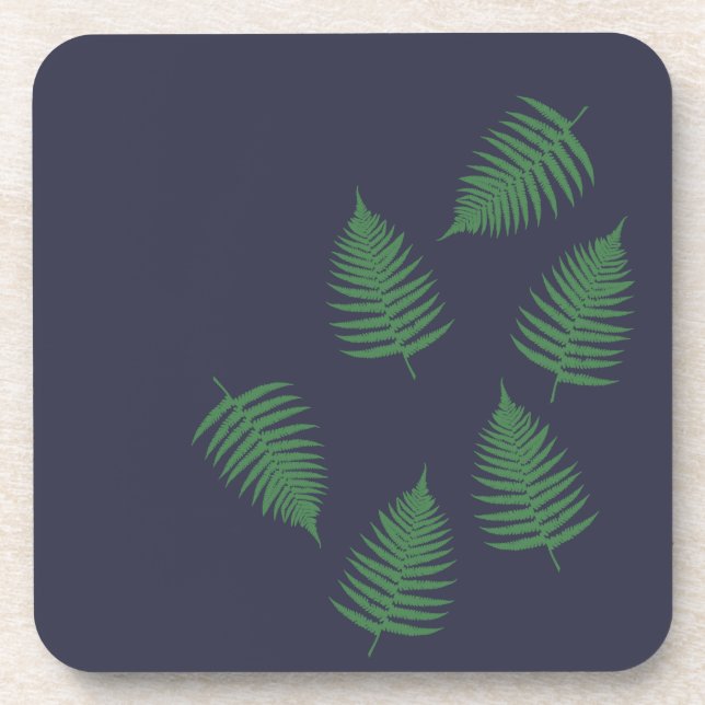 Juego de Posavasos Hecho de Helecho Verde Afortuna (Frente)