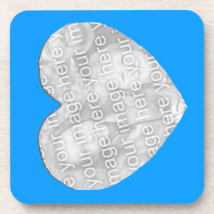 Juego de posavasos - Marco de corazón azul