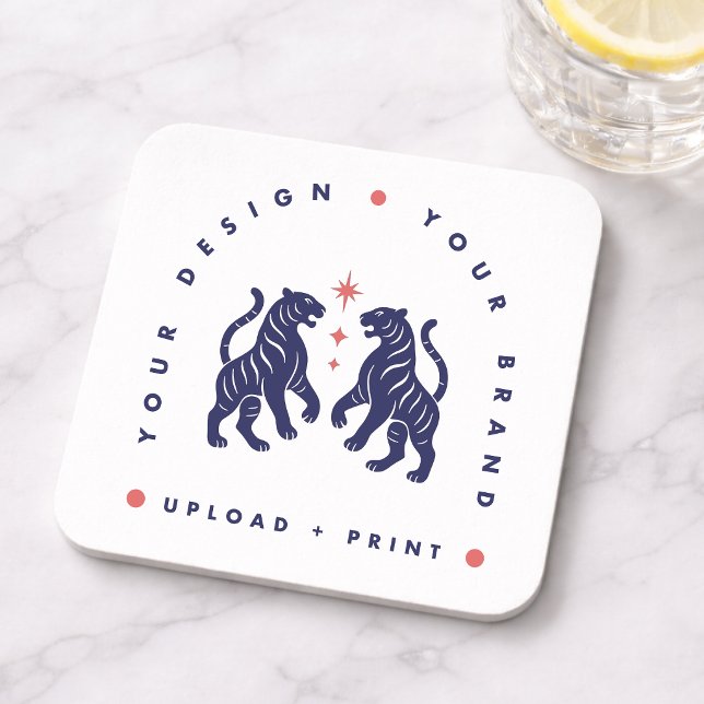 Juego de posavasos personalizado | Sube tu diseño  (Upload your artwork and turn this coaster into custom branded merch or a stylish gift)
