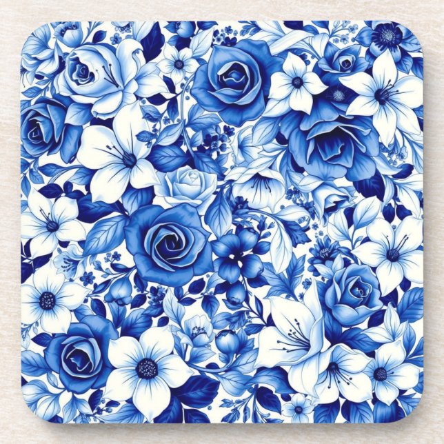 juego de posavasos sinfonía de rosa azul (Frente)