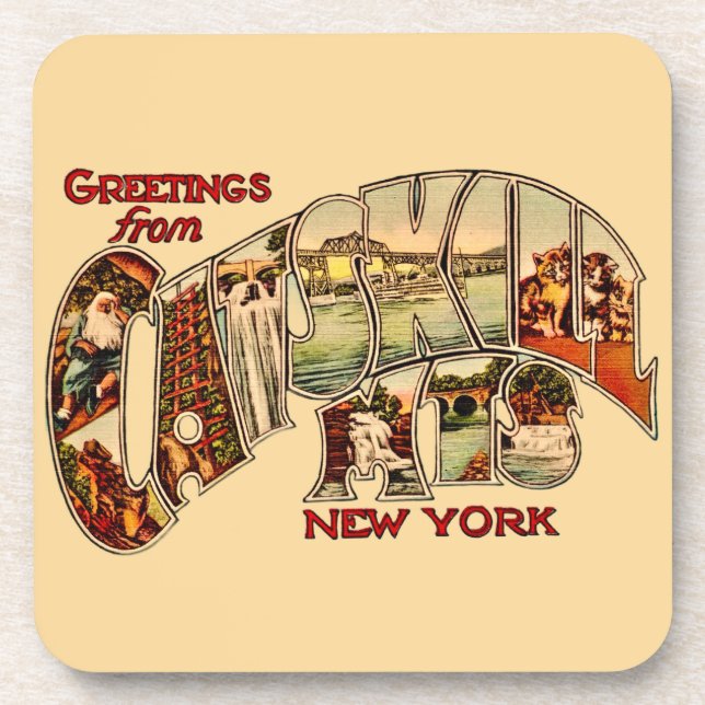 Juego de posavasos vintage de Catskill Mtns (Frente)