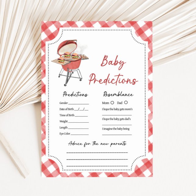 Juego de predicciones para la fiesta de la bebé Re (Burger BBQ Baby Shower Game)