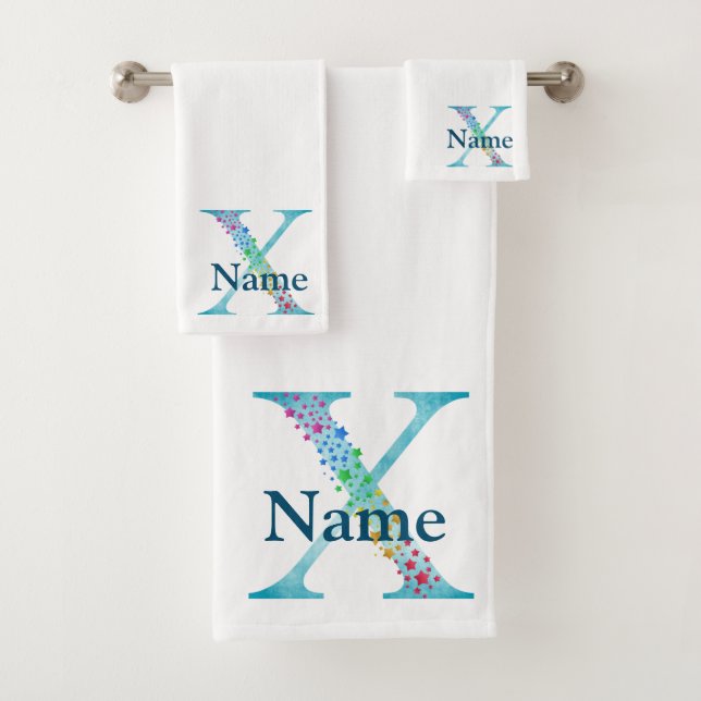 Juego de regalo de baño con inicial de monograma L (In situ)