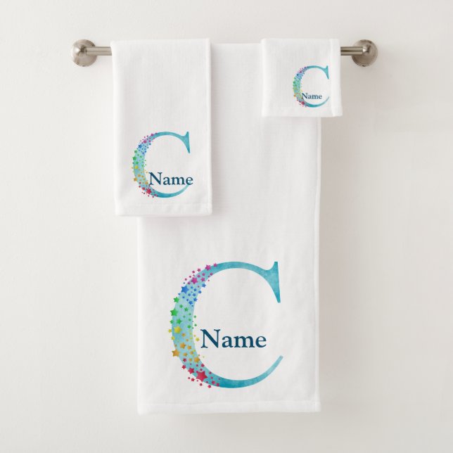 Juego de regalo de baño con inicial de monograma L (In situ)