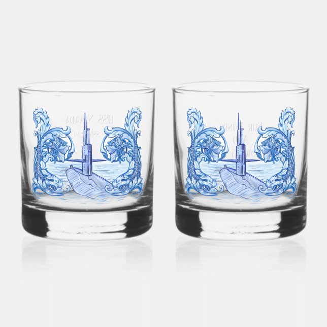 Juego de regalo de vasos de Whiskey para submarino (Anverso)