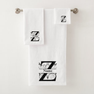 Juego de regalo inicial de baño de monograma Z