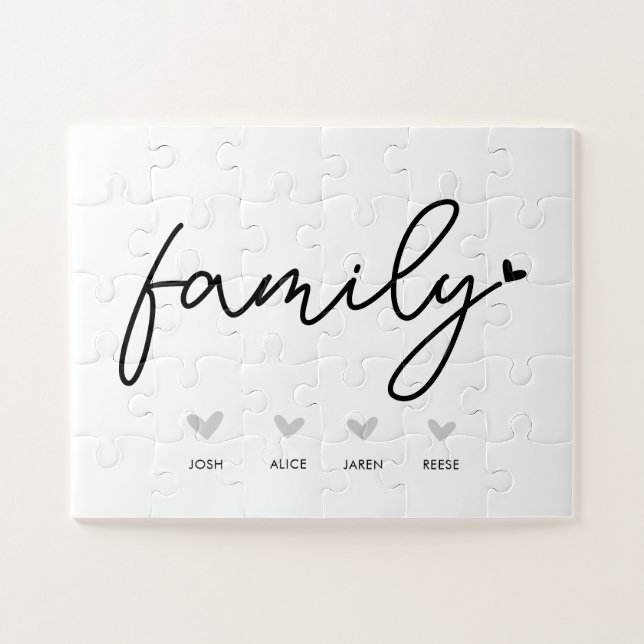 Juego de rompecabezas familiar personalizado Coraz (Horizontal)