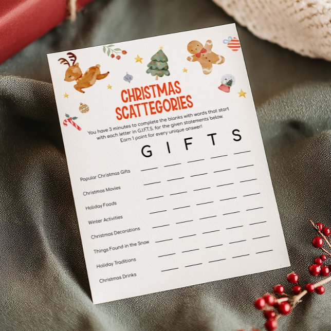 Juego de Scattegories de Navidad (Christmas Party Games )