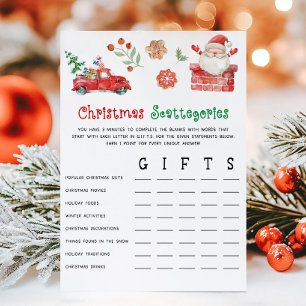 Juego de Scattegories de Navidad de Santa
