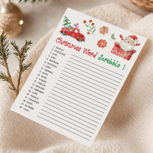 Juego de Scrabble de Palabras de Navidad de Santa