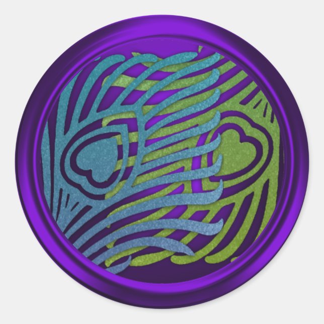 Juego de Sellos para sobres de pavo real 1104 (Anverso)