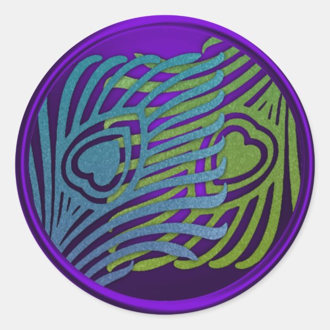 Juego de Sellos para sobres de pavo real 1104 (Anverso)