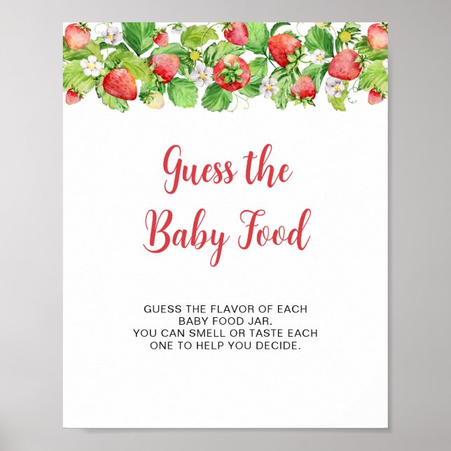Juego de Señal de Comida para Bebés Fresa Adivina (Frente)