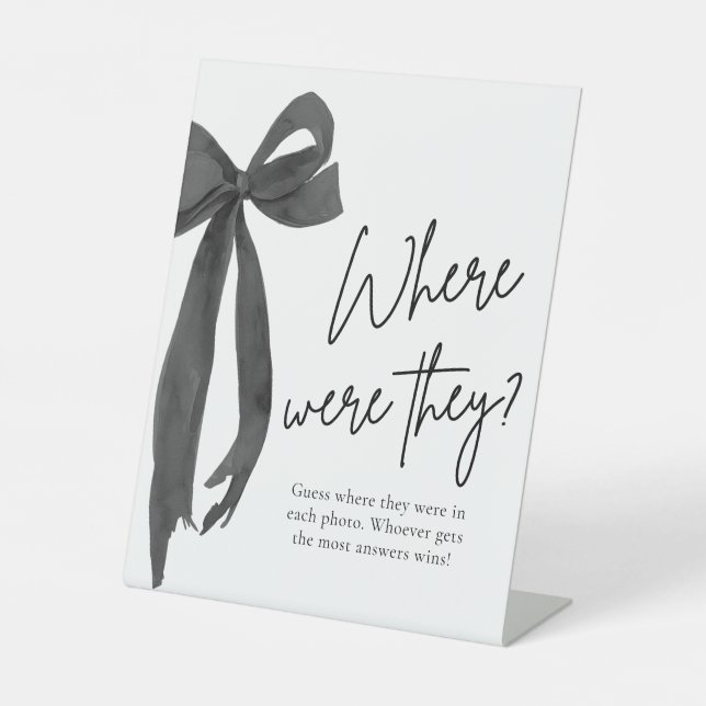 Juego de Señal de Ducha de Novia con Lazo Negro Dó (Anverso)