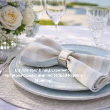 Juego de servilletas de cena a rayas Hamptons Cost