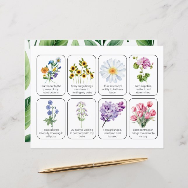 Juego De Tarjetas Con 8 Afirmaciones De Nacimiento (Anverso/Reverso In Situ)