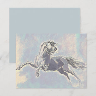 Juego de Tarjetas de Caballo Ilustradas Vintage co