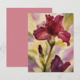 Juego de Tarjetas de Notas de Flor de Iris Rosa Bo