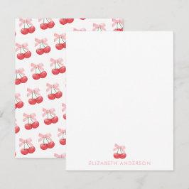 Juego de tarjetas de notas personalizadas Cherry P