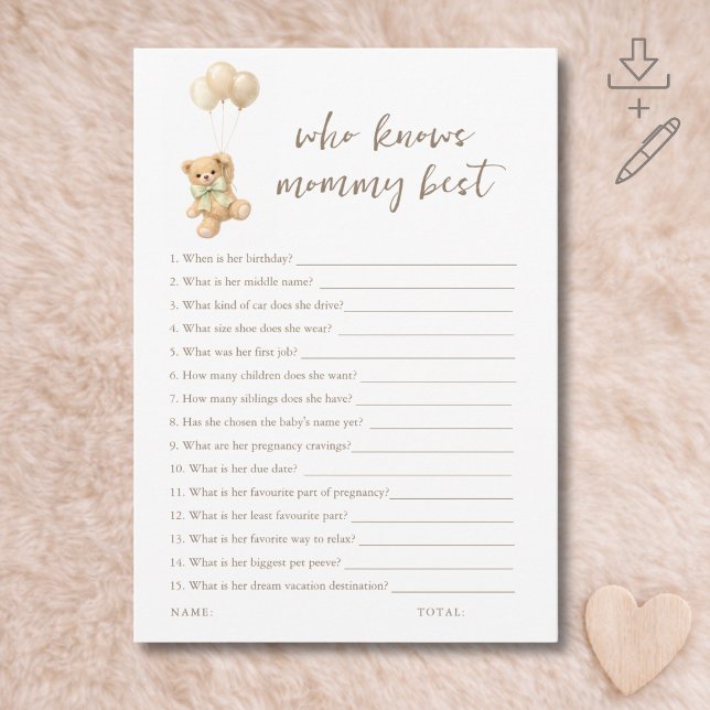 Juego de Tarjetas ¿Quién Conoce Mejor a Mamá? Apen (Subido por el creador)