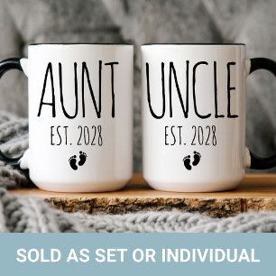 Juego de taza personalizada para nueva tía y tío R