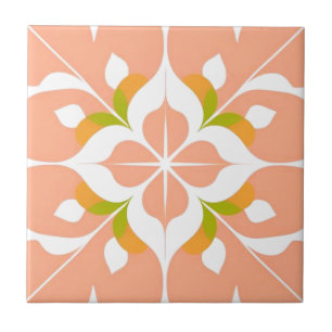 Juego de tejas florales de salmón de resplandor de