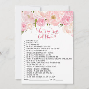 Juego de teléfono móvil para ducha de novia floral