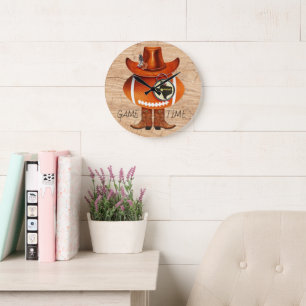 "JUEGO DE TIEMPO" Reloj de pared de fútbol de Texa