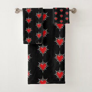 Juego de toalla con sigilo de corazón con púas de