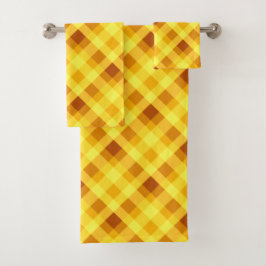 Juego De Toalla De Baño Con Tejido Amarillo Y Amar