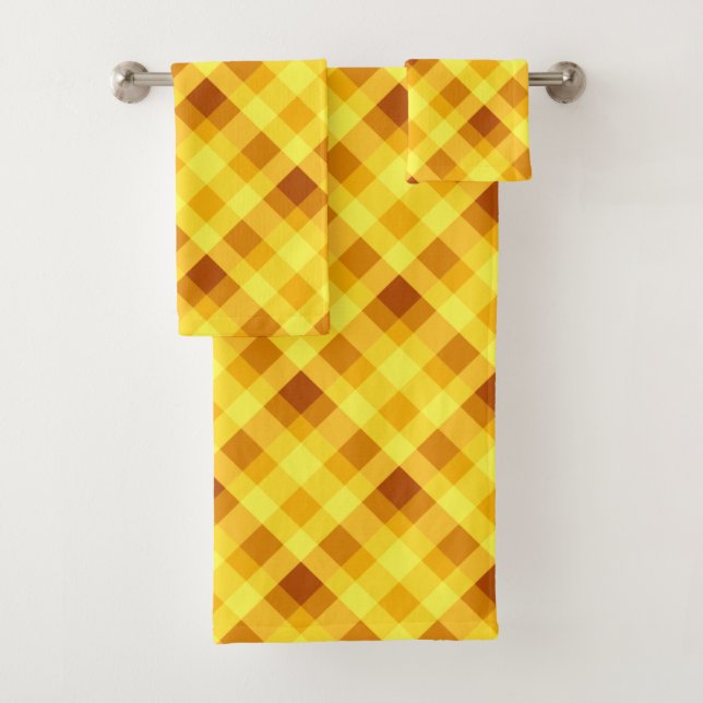 Juego De Toalla De Baño Con Tejido Amarillo Y Amar (In situ)