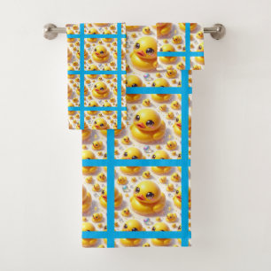 Juego de toalla de baño de pato de goma para bebés