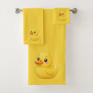 Juego de toalla de baño de pato de goma para bebés
