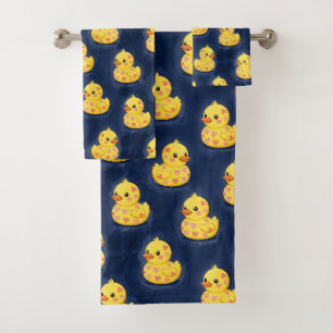 Juego de toalla de baño de pato de goma para bebés