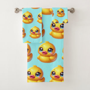 Juego de toalla de baño de pato de goma para bebés
