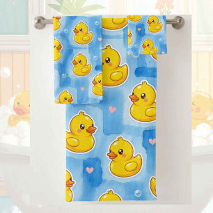 Juego de toalla de baño de pato de goma para bebés