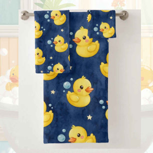 Juego de toalla de baño de pato de goma para bebés