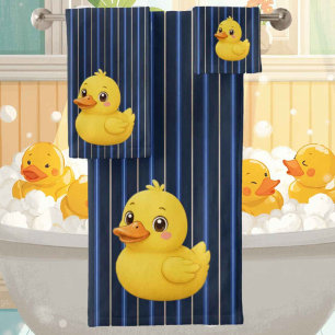 Juego de toalla de baño de pato de goma para bebés