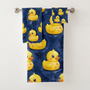Juego de toalla de baño de pato de goma para bebés