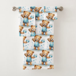 Juego de toalla de baño para niño | Osos de peluch