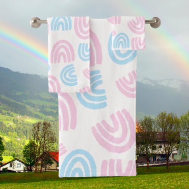 Juego de toallas arcoíris pastel Orgullo Trans (Subido por el creador)