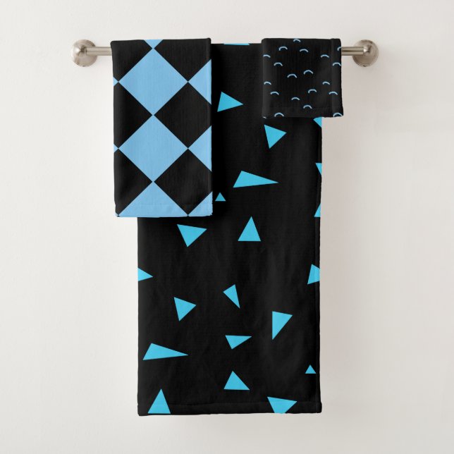 Juego de toallas azul negro (In situ)