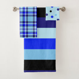 Juego de toallas azul negro 2