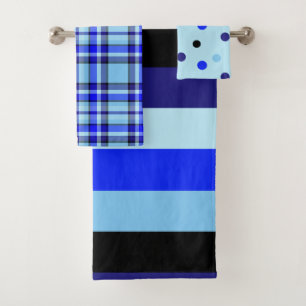 Juego de toallas azul negro 2
