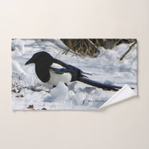 Juego de toallas Black Billed Rocky Mountain Magpi