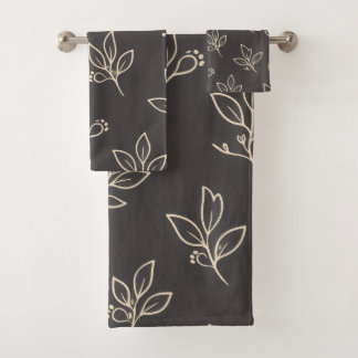 Juego de toallas Black Leaf | Decoración moderna d