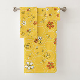 Juego de toallas caprichosas Sunny Honeycomb y flo