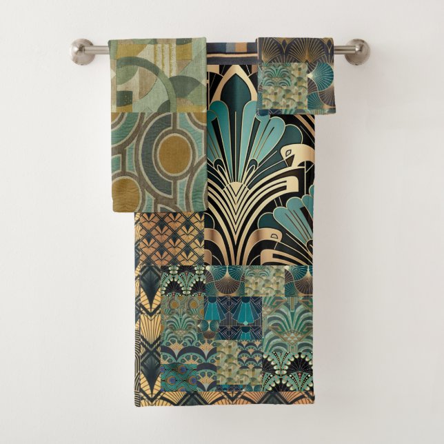 juego de toallas con diseño Art Déco (In situ)