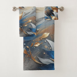 Juego de toallas con estampado abstracto de bronce
