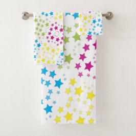 Juego de toallas con estampado de estrellas colori